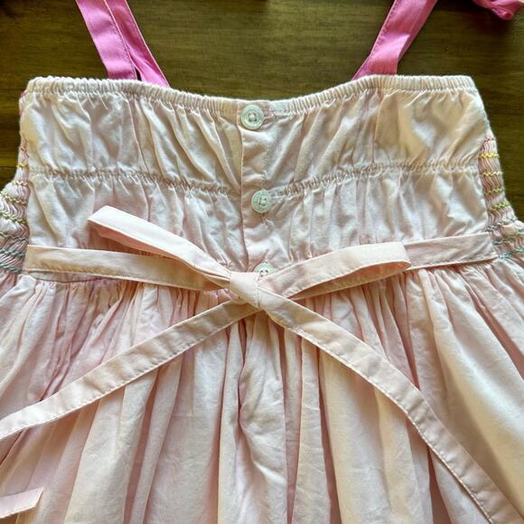 Well Dressed Wolf Rainbow Pink Alice Tunic Smocked Sleeveless Straps Dress 18M - Picture 6 of 8